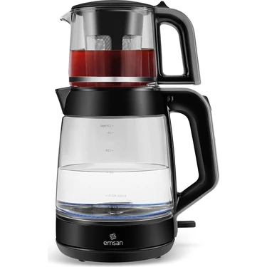 Emsan Glass Tea Xl 2 In 1 Cam Çay Makinesi ve Kettle Space
