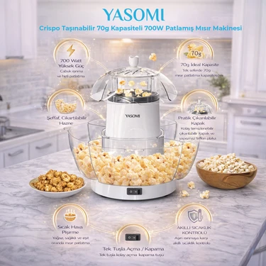 Yasomi Crispo Taşınabilir 70G Kapasiteli 700W Patlamış