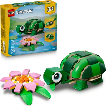 LEGO® Creator 3’ü 1 Arada Kaplumbağa ile Nilüfer Çiçeği 31377 – 7+ için Yaratıcı Oyuncak Yapım Seti