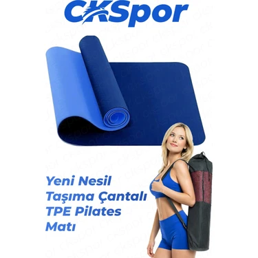 CKSpor 6 mm Tpe Kaymaz Pilates Yoga Matı 180X60 cm Taşıma Çantalı Profesyonel Spor Matı – Özel
