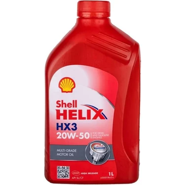 Shell Helix Hx3 20W-50 Motor Yağı 1l API SN/CF ACEA A3/B4 Yüksek Viskozite ile Uzun