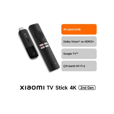 Xiaomi 2. Nesil Tv Stick 4K Android Medya Oynatıcı Wi-Fi Bağlantısı ile Dolby Vision &