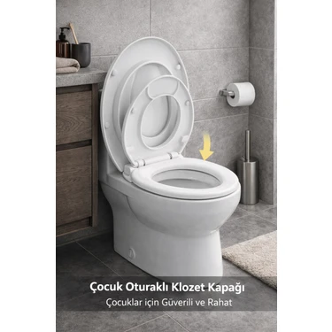 Çocuk Adaptörlü Klozet Kapağı