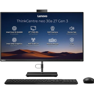 Lenovo Thinkcentre Neo 30A G3 Intel Core I5-12450H 32GB 512GB SSD 27" Fhd Windows 11 Pro All In One