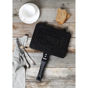 Bermira Home Collection Granit Döküm Ocak Üstü El Tost Makinesi 25X18