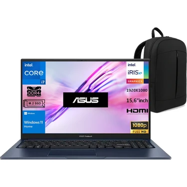 Asus Vivobook 15  Core 7 150U 16 Gb-1tb Ssd-15.6'' Windows 11 Pro X1504VA-BQ5456 Snertech