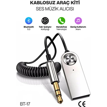 Concord USB Wireless Bluetooth Araç Kiti Hifi Stereo Ses Alıcısı 3.5 mm Jack Bluetooth 5.3
