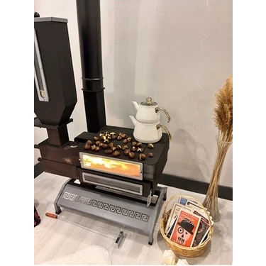 RWL Büyük Kuzineli Pelet Soba | Kestane – Patates – Yemek & Çay Keyfi | Yüksek Isı Gücü | Şık