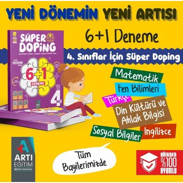 Artı Eğitim Yayınları 4. Sınıf Süper Doping 6+1 Deneme Kitabı