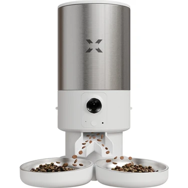 Xenon Smart Akıllı Mama Kabı (Kameralı) & Çift Kase Kiti | Paslanmaz Çelik, 5l, Bpa Free, Sesli