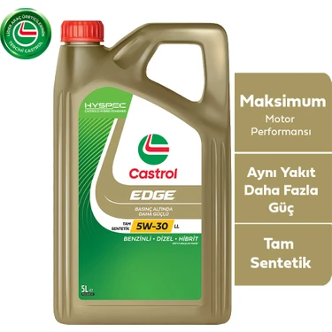 Castrol Edge 5W-30 Tam Sentetik Motor Yağı 5 Litre Maksimum Performans