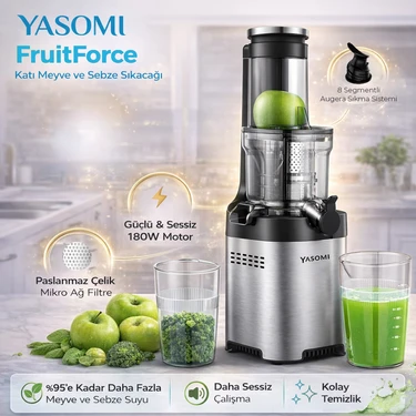Yasomi Fruitforce 8 Segment 180W Katı Meyve ve Sebze