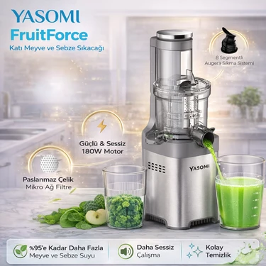Yasomi Fruitforce 8 Segment 180W Katı Meyve ve Sebze Fiyatı