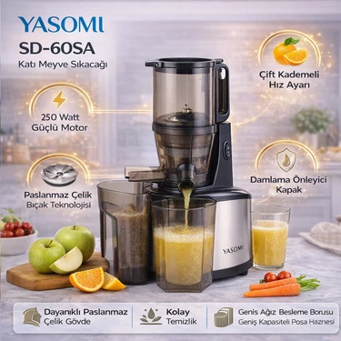 Yasomi SD-60SA 250W Damlatma Önleyici Katı Meyve Sebze