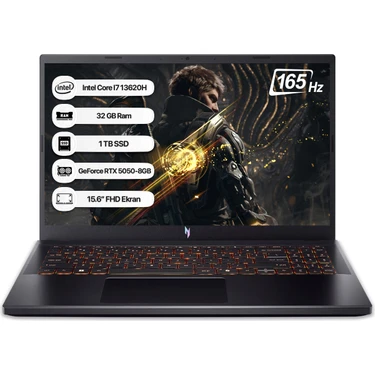 Acer Nitro V15 NH.QZ7EY.005 Intel Core I7-13620H 32GB 1tb RTX5050 15.6'' Fhd 165Hz