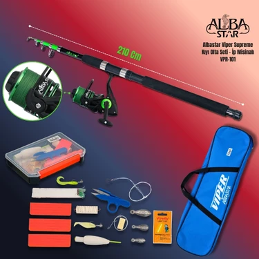 Albastar Viper Supreme Kıyı Olta Seti - Ip Misinalı -