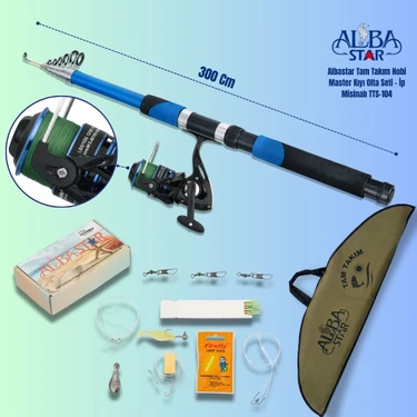 Albastar Tam Takım Hobi Master Kıyı Olta Seti – Ip Misinalı – 300 cm -