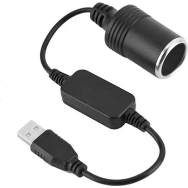 Powermaster PM-5726 USB 2.0 Siyah 5 Volt 2 Amper To 12 Volt 800mAh Araç Çakmaklığına
