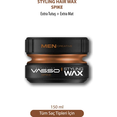 Vasso 24 Saat Ekstra Sert Tutuş Güçlü Ve Mat Görünümlü Killi Wax - Spike Pro Clay Wax 150 ml