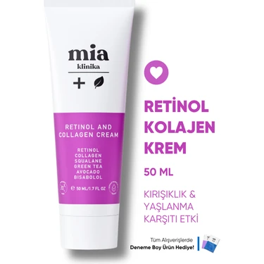 Mia Klinika Retinol Kolajen Krem Tüm Cilt Tipleri İçin Kırışıklık Karşıtı Etki 50