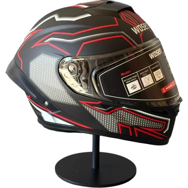 Wosen WS-602 Güneş Gözlüklü Full Face Kask (Şeffaf Vizörlü) Matt Black K1
