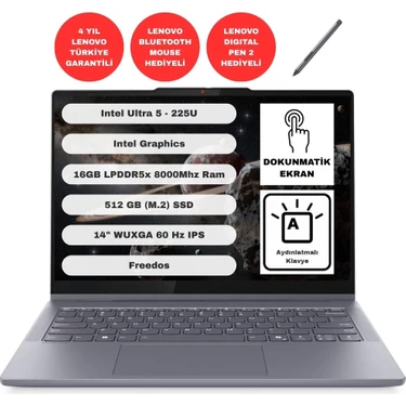 Lenovo IdeaPad 5 2-in-1 Intel Ultra 5 225U 16GB 512GB SSD Freedos 14" WUXGA Taşınabilir Bilgisayar