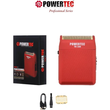 Powertec TR-330 Profesyonel Type-C Şarjlı Günlük Sakal Tıraş Makinesi Sinekkaydı Tıraş ve Erkek