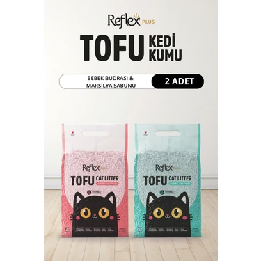 Reflex Plus Bebek Pudrası & Marsilya Sabunu Kokulu Tofu Kedi Kumu 7 L x 2