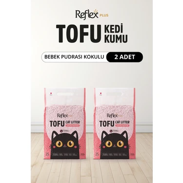 Reflex Plus Bebek Pudrası Kokulu Tofu Kedi Kumu 7 L x 2