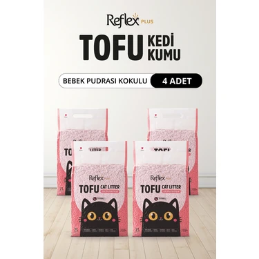 Reflex Plus Bebek Pudrası Kokulu Tofu Kedi Kumu 7 L x 4