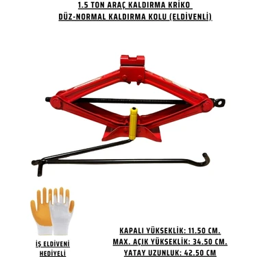 FZW Oto Araç Kaldırma Krikosu Akordiyon Tip Düz Normal Kollu (Eldiven