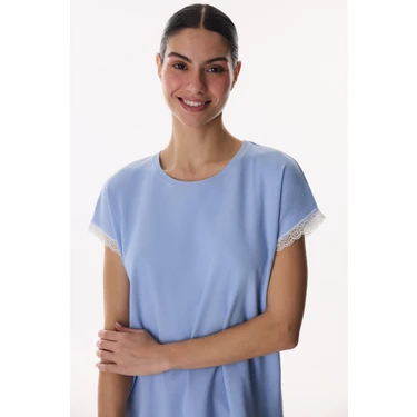 Penti Mavi Chloe Blue Pamuklu Kapri Pijama
