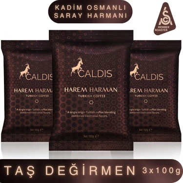 Caldis® Harem Harman™ 3 x 100 gr Türk Kahvesi (Saray Harmanı & Taze Kavrum & Taze