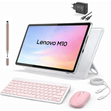 Lenovo Tab M10 4gb 128GB 10.1" Tablet+Kılıf+Klavye+Mouse+Şarj Başlığı (Kalem
