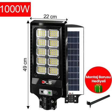 Dls 1000W Solar Güneş Enerjili LED Bahçe & Çevre Aydınlatma Lambası Profesyonel Dış Mekan