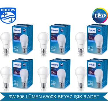 Philips Essential LED 9-60W E27 6500K - Beyaz Işık - 806 Fiyatı