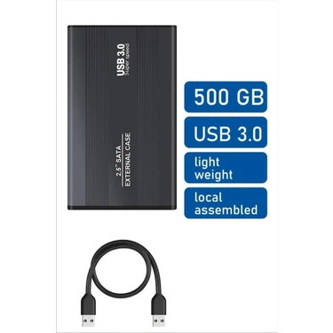 Hitachi 500 GB 2.5" USB 3.0 Taşınabilir Disk Yüksek Okuma Yazma Hızı ile Kullanım