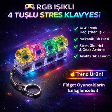 Eneci Işıklı Rgb LED 4 Tuşlu Stres Giderici Oyuncak