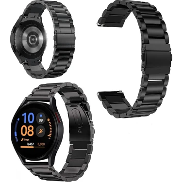 Fibaks Samsung Galaxy Watch 3 45MM Kordon Paslanmaz Çelik Stainless Steel Baklalı Ayarlanabilir