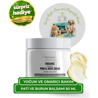 Greenwich Pati Burun Balm 50 ml | Nemlendirici Çatlak Onarım Kremi | Doğal Organik Içerik | Kedi