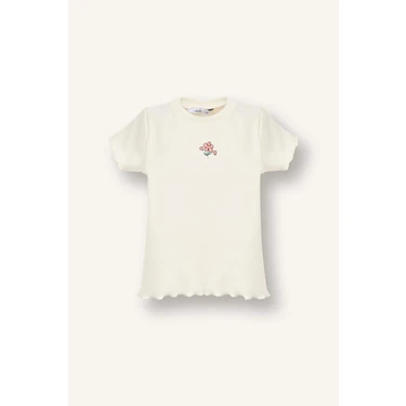 DeFacto Çiçekli Fitilli Kaşkorse Tişört Kız Bebek