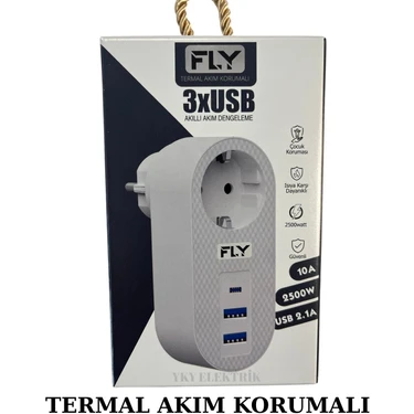 Fly Termal Şok Akım Korumalı 3xusb