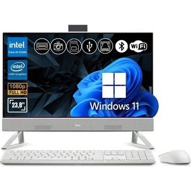 Dell I5-1334U 16GB 512GB SSD 23.8" Fhd IPS W11PRO All In One Bilgisayar EC242501020UBU