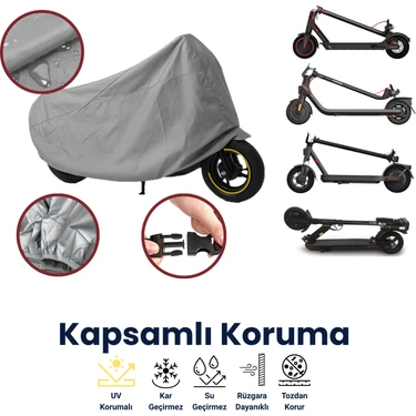 Dokaca Gri Elektriki Scooter Brandası, Katlanabilir Scooter Koruyucu Örtüsü, Su