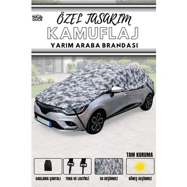 Dock Kamuflaj Desenli Yarım Araba Brandası (Tam