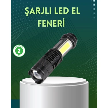 K-Yonlineticaret 4 Modlu USB Şarjlı LED El Feneri Kamp ve