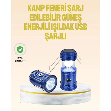 K-Yonlineticaret Katlanabilir USB Çıkışlı Kamp Feneri – Şarj Edilebilir, Dayanıklı ve Çok