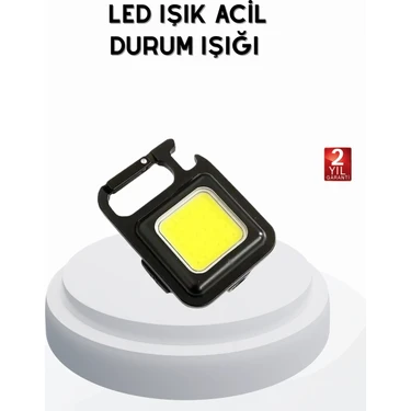 K-Yonlineticaret Mini 800 Lümen LED El Feneri – USB Şarjlı, 3 Kademeli Işık, Şişe Açacaklı