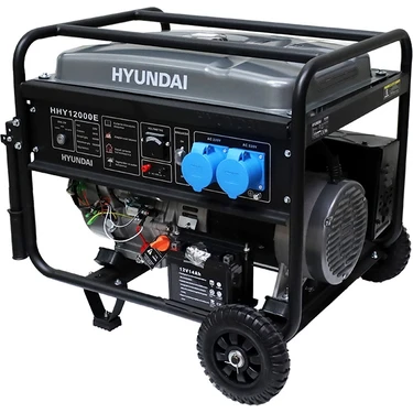 Hyundai HHY12000E Benzinli Jeneratör 10 Kw Monofaze Marşlı 27L Bakır Sargı