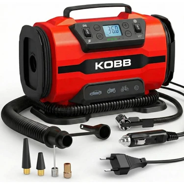 Kobb KB301 12VOLT 220VOLT 150 Psı Ayarlanabilir Dijital Basınç Göstergeli Lastik ve Yatak Şişirme